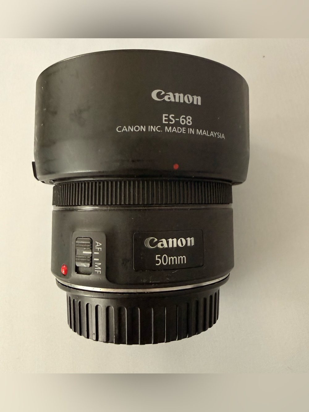 Canon EF 50mm f1.8 STM Camera Lens with Caps USED